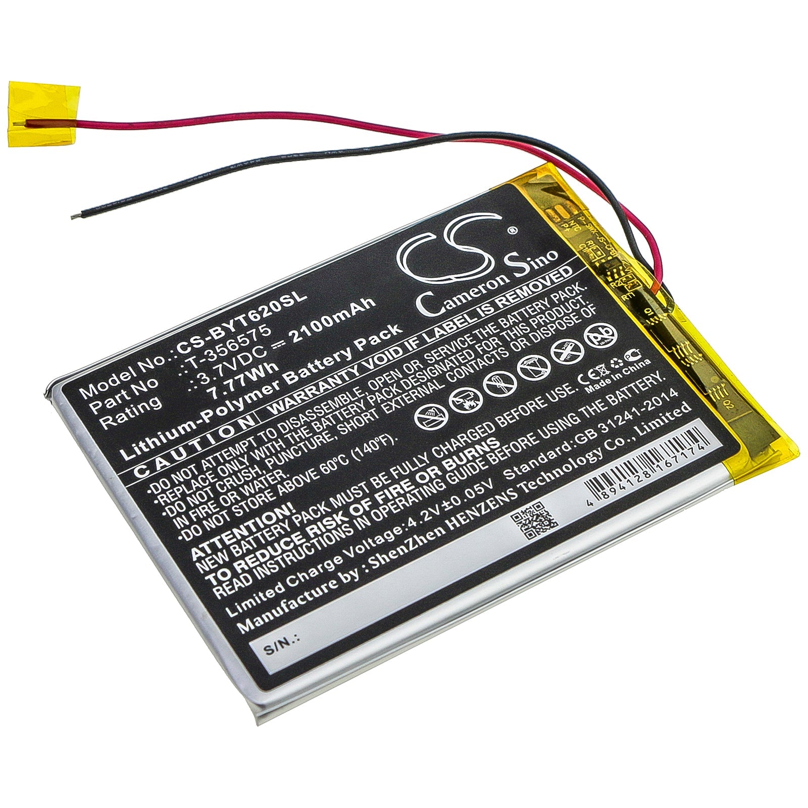 Li-Polymer Battery fits Boyue, T62 3.7V, 2100mAh E-book & E-reader Cameron Sino Technology Limited