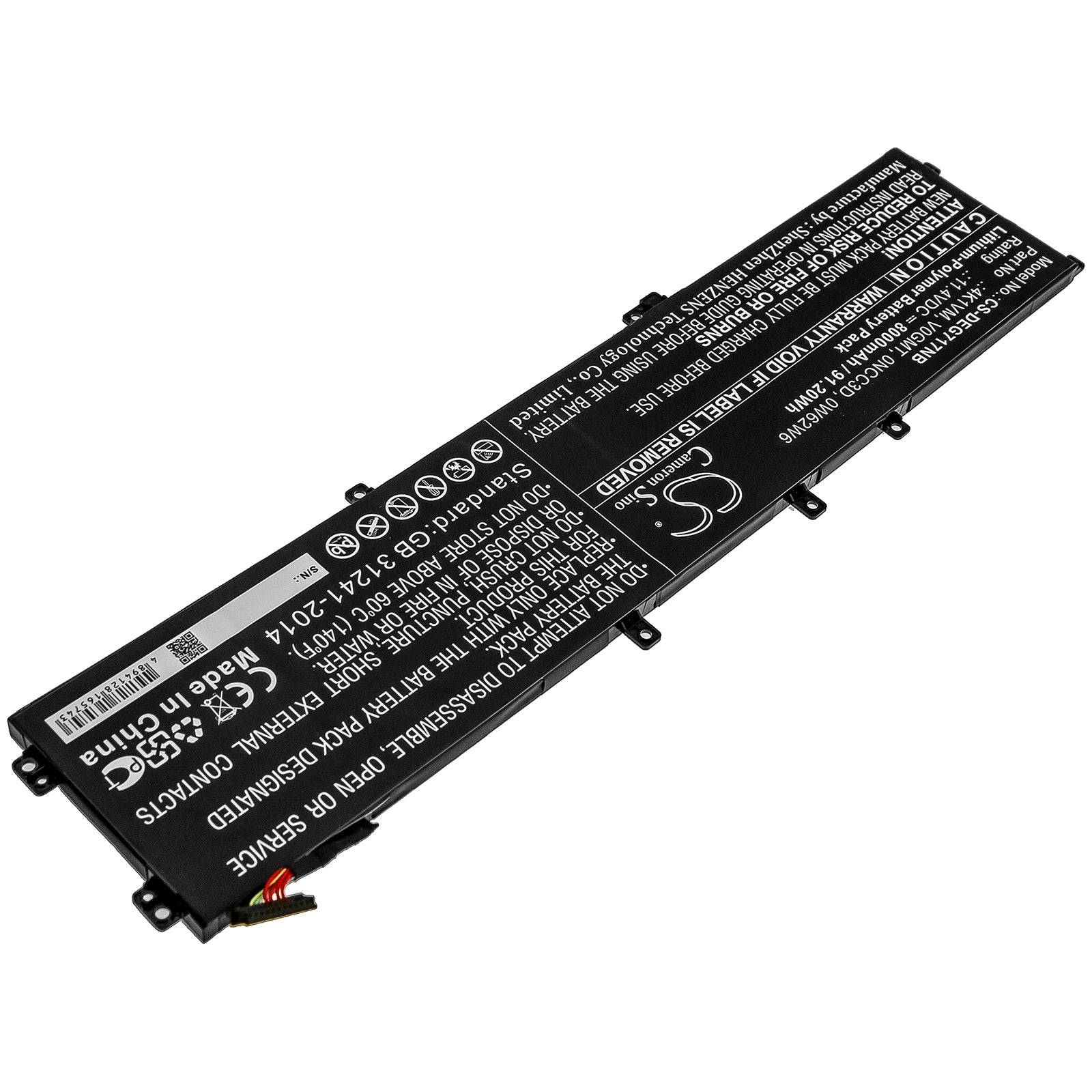 Li-Polymer Battery fits Dell, Latitude 13 7370, Latitude 7370, Latitude E7370 7.6V, 5650mAh Notebook & Laptop Cameron Sino Technology Limited