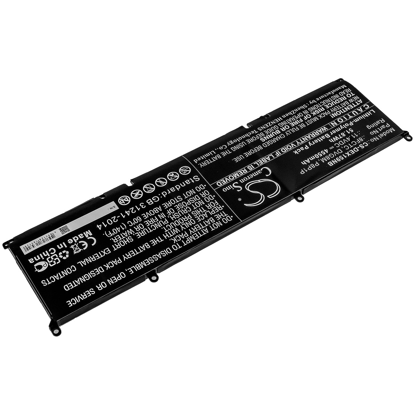 Li-Polymer Battery fits Dell, Xps 15 9500, Xps 15-9500-r1505s, Xps 15-9500-r1845s 11.4V, 4550mAh Notebook & Laptop Cameron Sino Technology Limited
