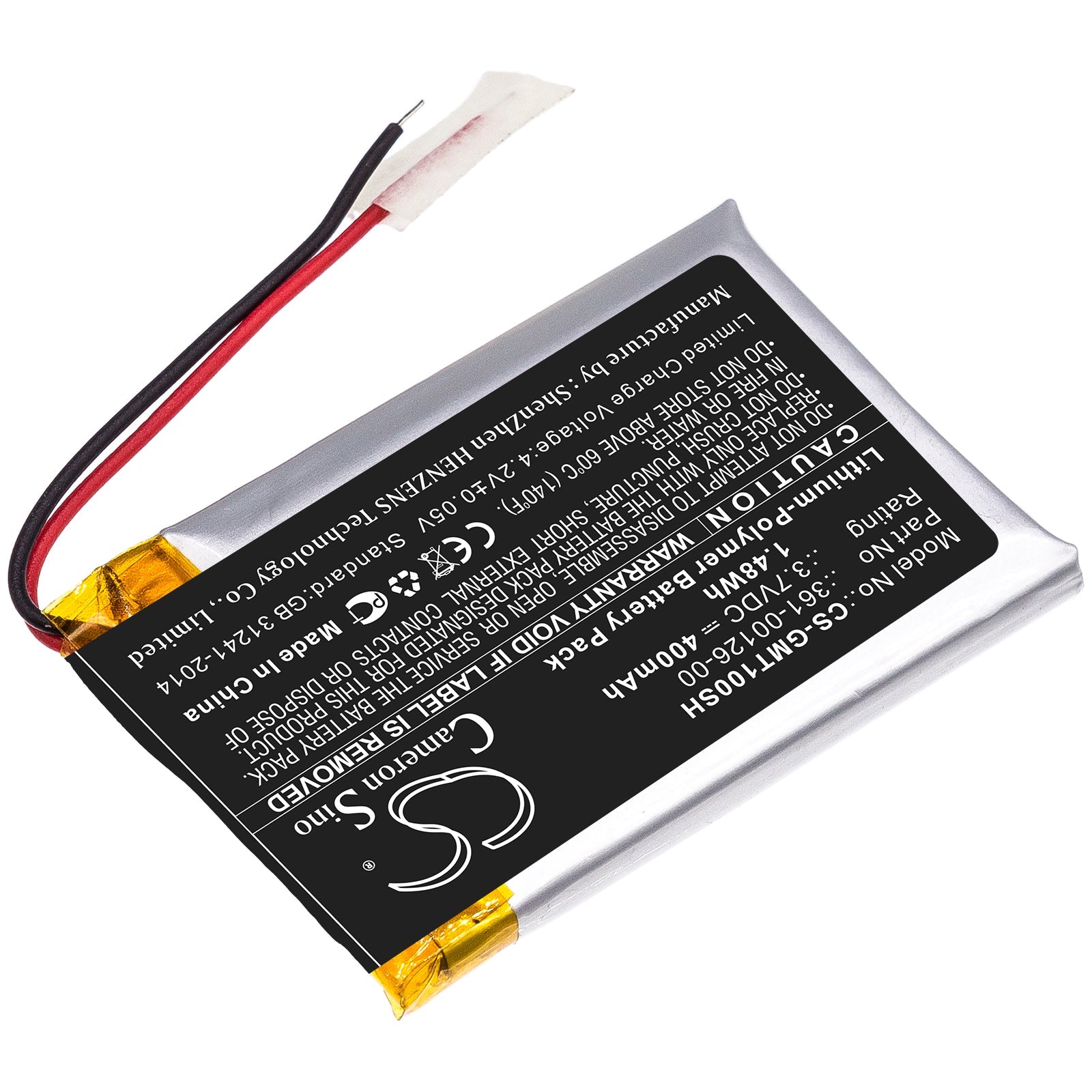 Li-Polymer Battery fits Garmin, 010-02357-00, Tactix Delta 3.7V, 400mAh Smartwatch Cameron Sino Technology Limited