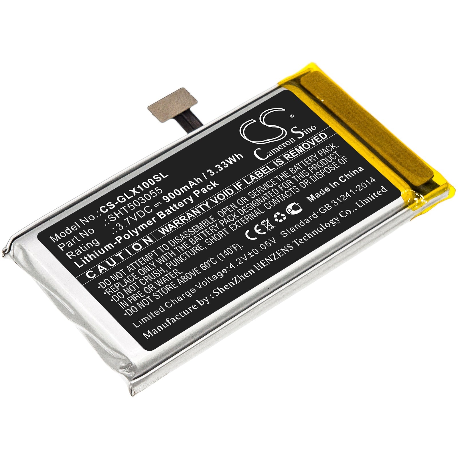 Li-Polymer Battery fits Golf Buddy, Dsc-vtx-100, Vtx 3.7V, 900mAh GPS & Navigator Cameron Sino Technology Limited