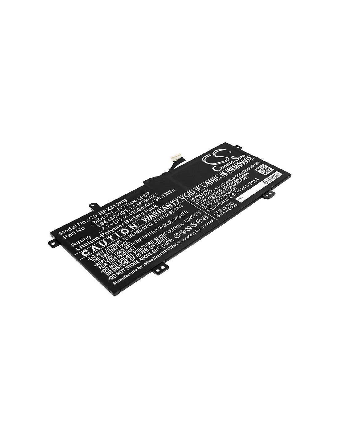 Li-Polymer Battery fits Hp, Chromebook X360 12b-ca0000ng, Chromebook X360 12b-ca0000ns 7.7V, 4950mAh Notebook & Laptop Cameron Sino Technology Limited