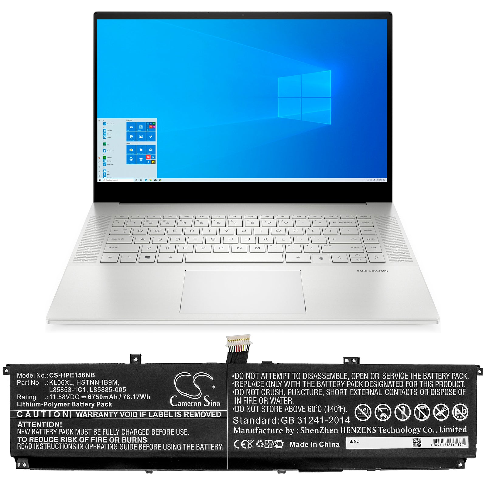 Li-Polymer Battery fits Hp, Envy 15-ep0000ns, Envy 15-ep0000nu, Envy 15-ep0001nk 11.58V, 6750mAh Notebook & Laptop Cameron Sino Technology Limited