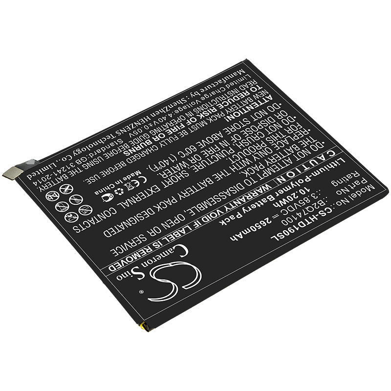 Li - Polymer Battery fits Htc, B2q74100 3.85V, 2650mAh - Batterybuyer.ca