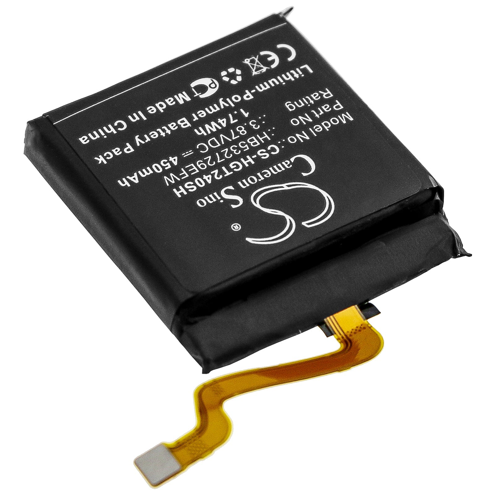 Li-Polymer Battery fits Huawei, Gt2 Pro 3.87V, 450mAh Smartwatch Cameron Sino Technology Limited