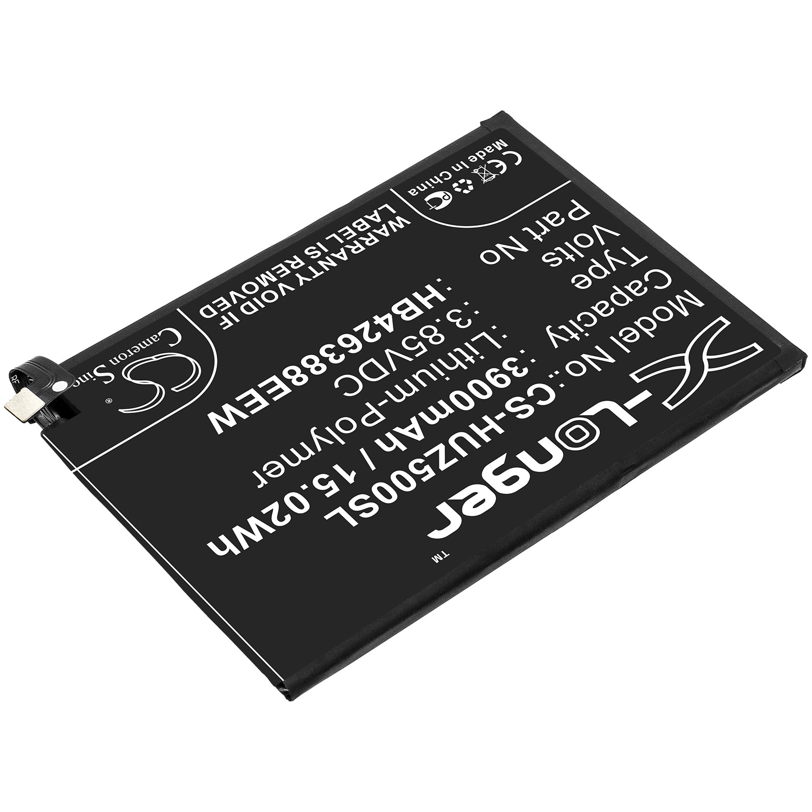 Li - Polymer Battery fits Huawei, Hb426388eew 3.85V, 3900mAh - Batterybuyer.ca