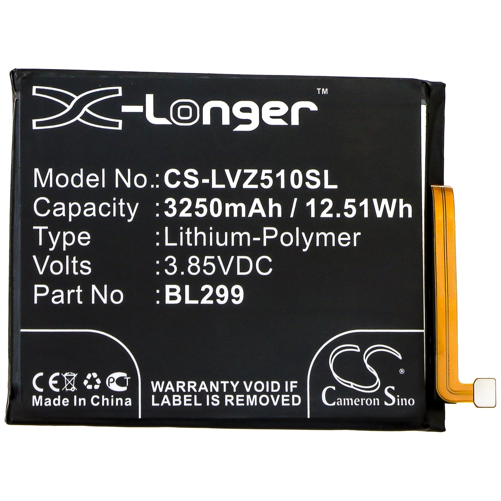 Li - Polymer Battery fits Lenovo, L78071, Z5s 3.85V, 3250mAh - Batterybuyer.ca