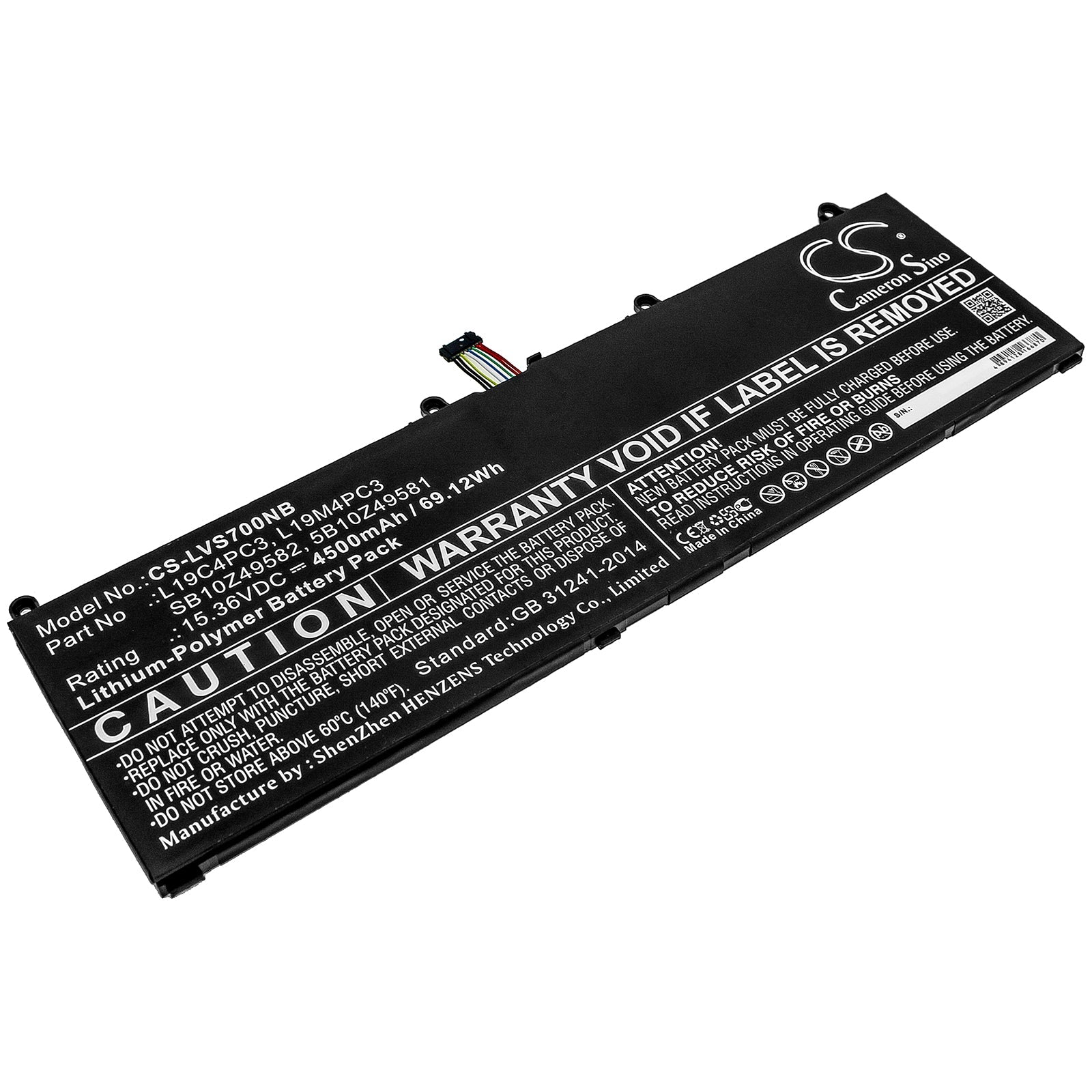 Li-Polymer Battery fits Lenovo, Legion R9000x, Legion S7, Legion S7 15imh5 15.36V, 4500mAh Notebook & Laptop Cameron Sino Technology Limited