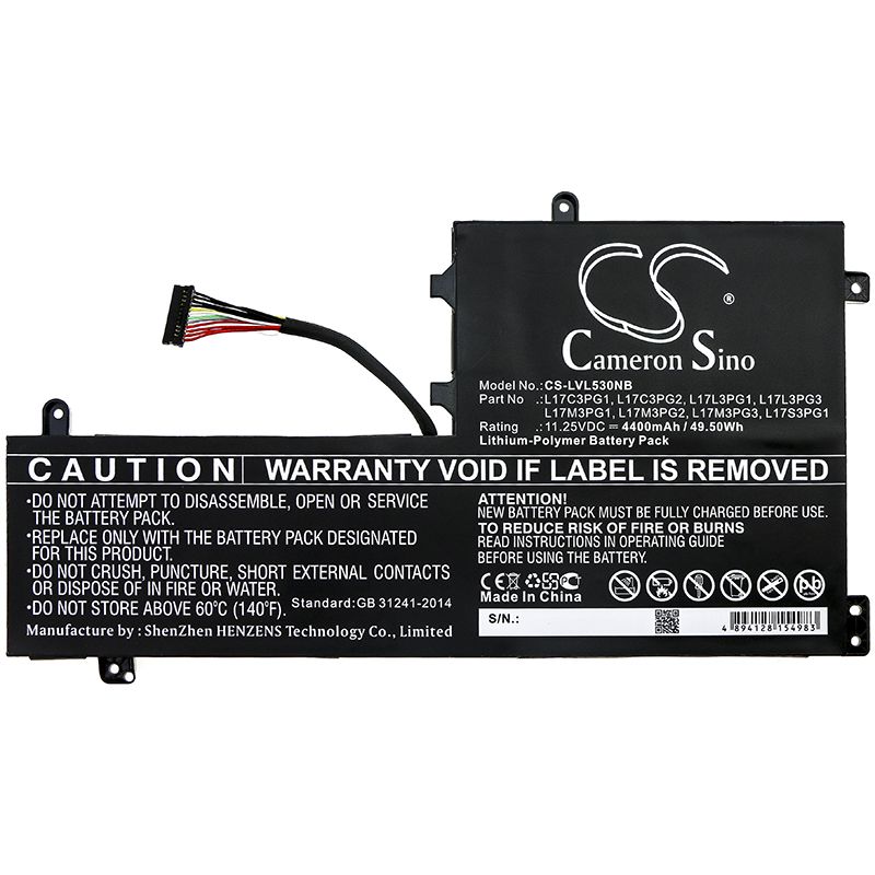 Li-Polymer Battery fits Lenovo, Legion Y530, Legion Y7000 11.25V, 4400mAh Notebook & Laptop Cameron Sino Technology Limited