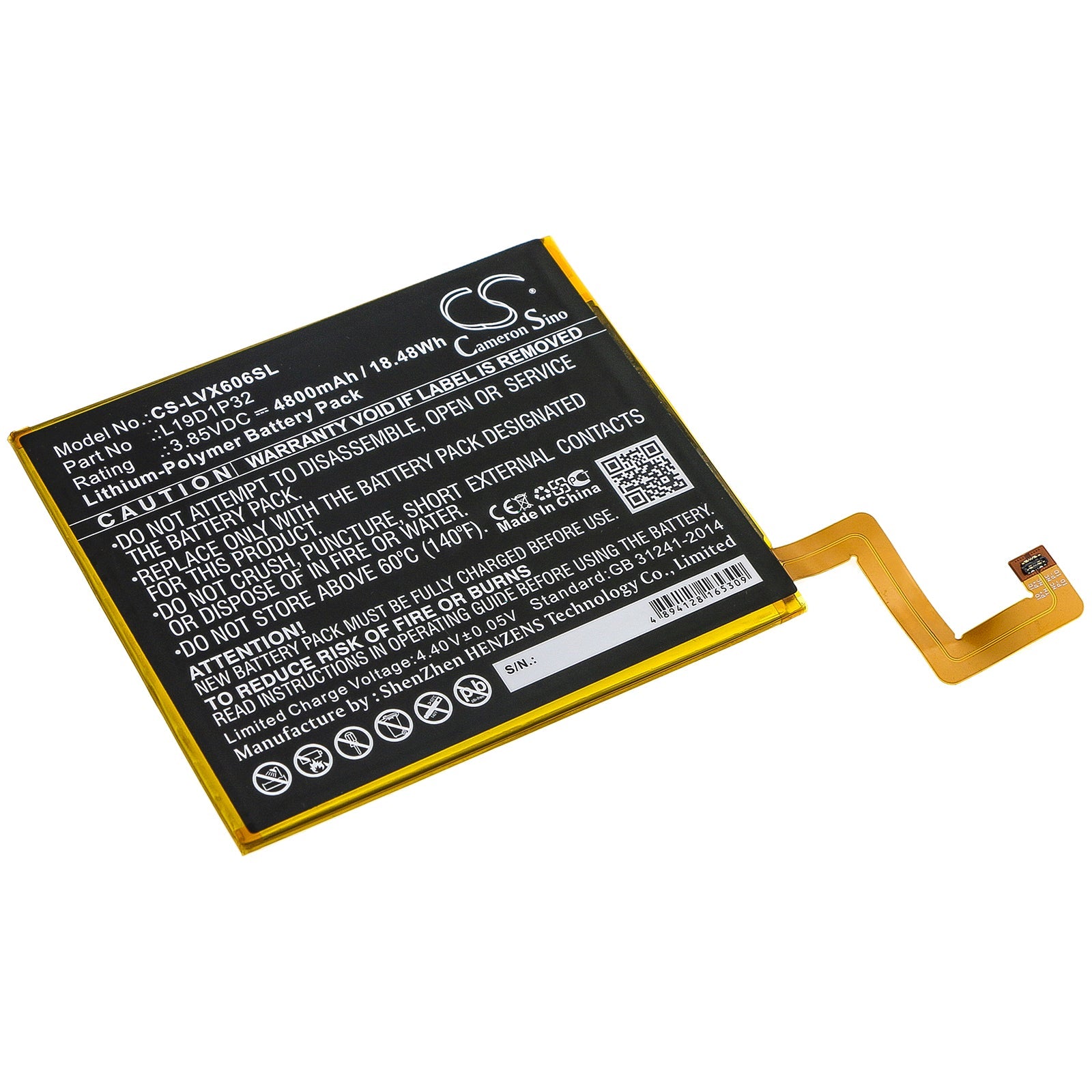 Li-Polymer Battery fits Lenovo, Tab M10 Plus, Tb-x606f 3.85V, 4800mAh Tablet Cameron Sino Technology Limited
