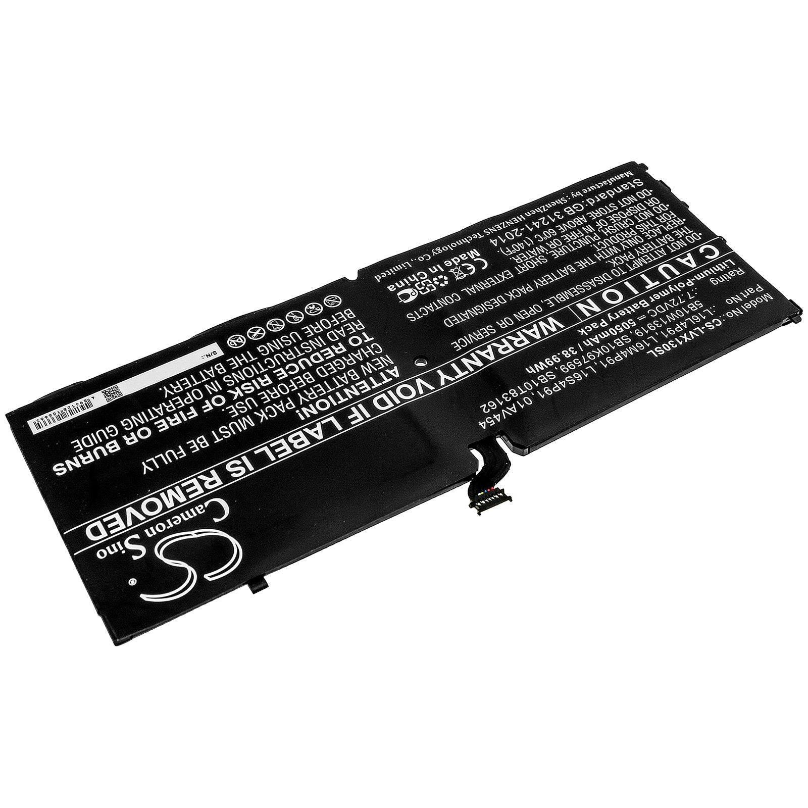 Li-Polymer Battery fits Lenovo, Thinkpad X1 3rd 7.72V, 5050mAh Tablet Cameron Sino Technology Limited