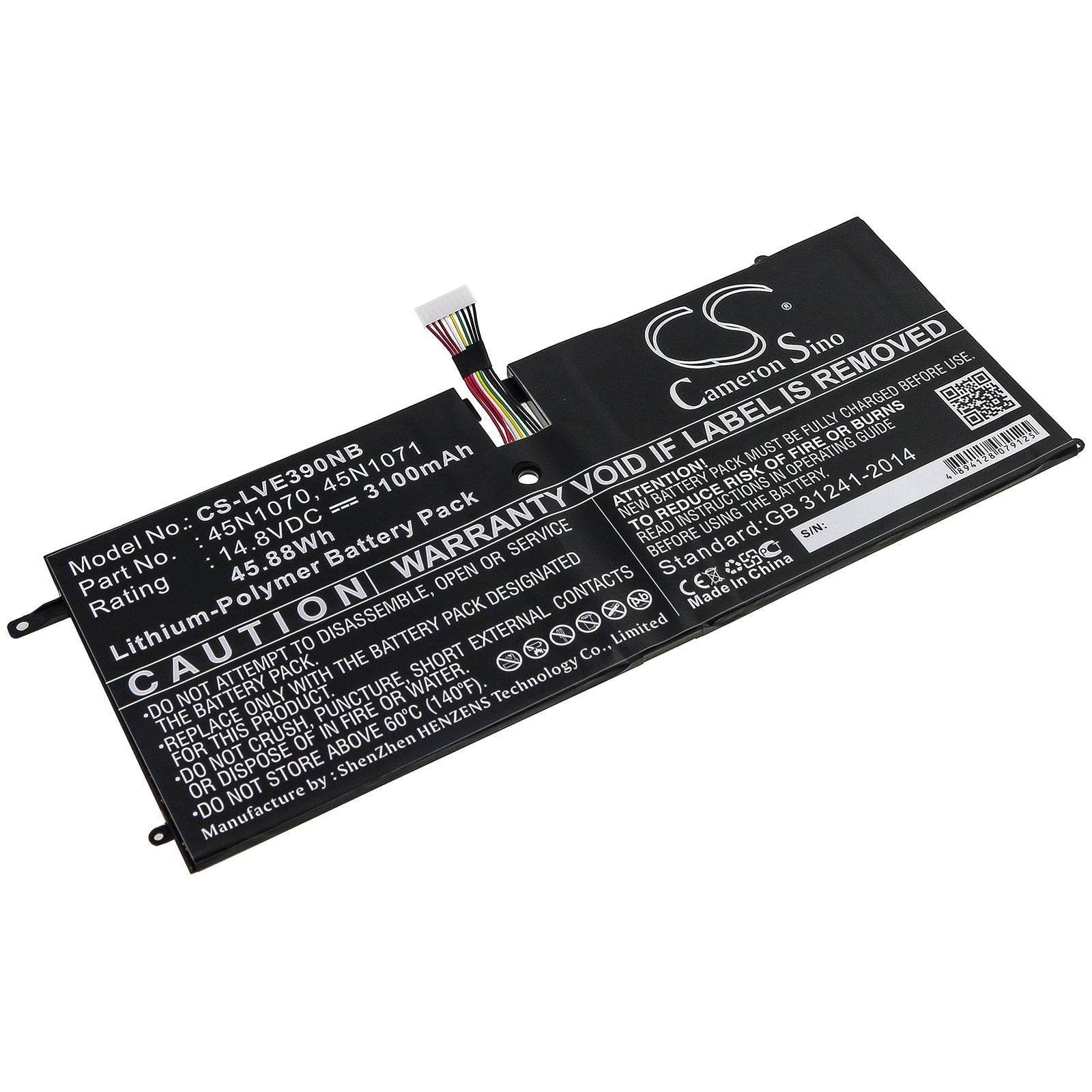 Li-Polymer Battery fits Lenovo, Thinkpad X1 Carbon, Thinkpad X1 Carbon 3444 14.8V, 3100mAh Notebook & Laptop Cameron Sino Technology Limited