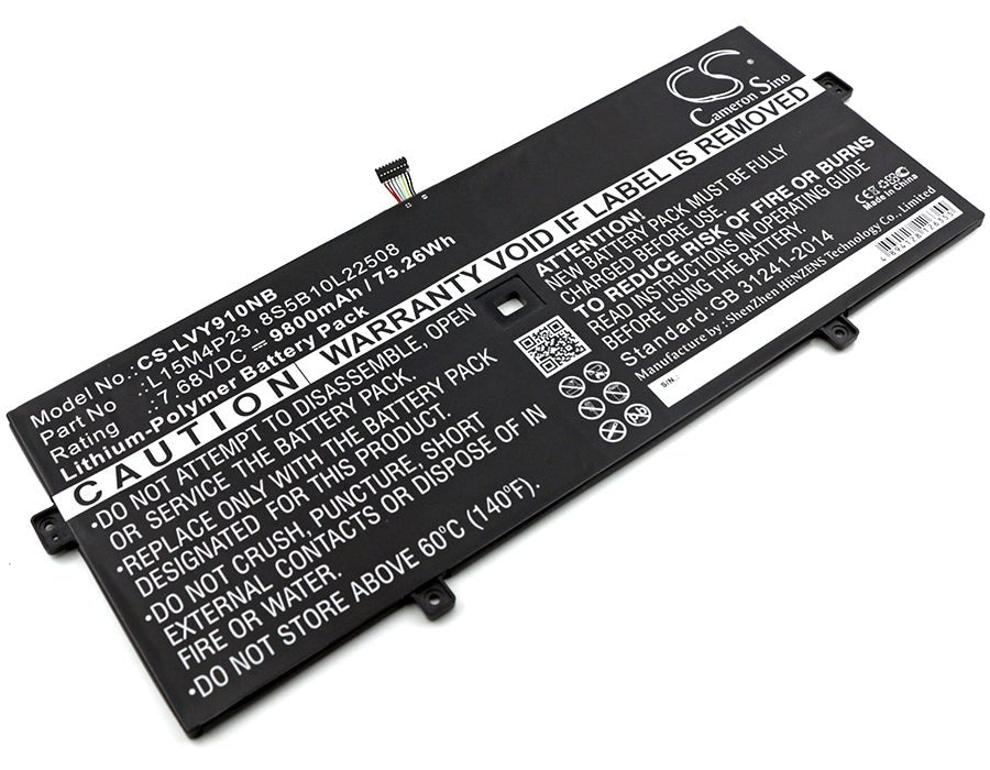 Li-Polymer Battery fits Lenovo, Yoga 5 Pro, Yoga 5 Pro(512g) 7.68V, 8100mAh Notebook & Laptop Cameron Sino Technology Limited