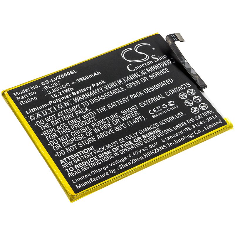 Li-Polymer Battery fits Lenovo, Z6 Lite, Z6 Youth 3.85V, 3950mAh Mobile & SmartPhone Cameron Sino Technology Limited
