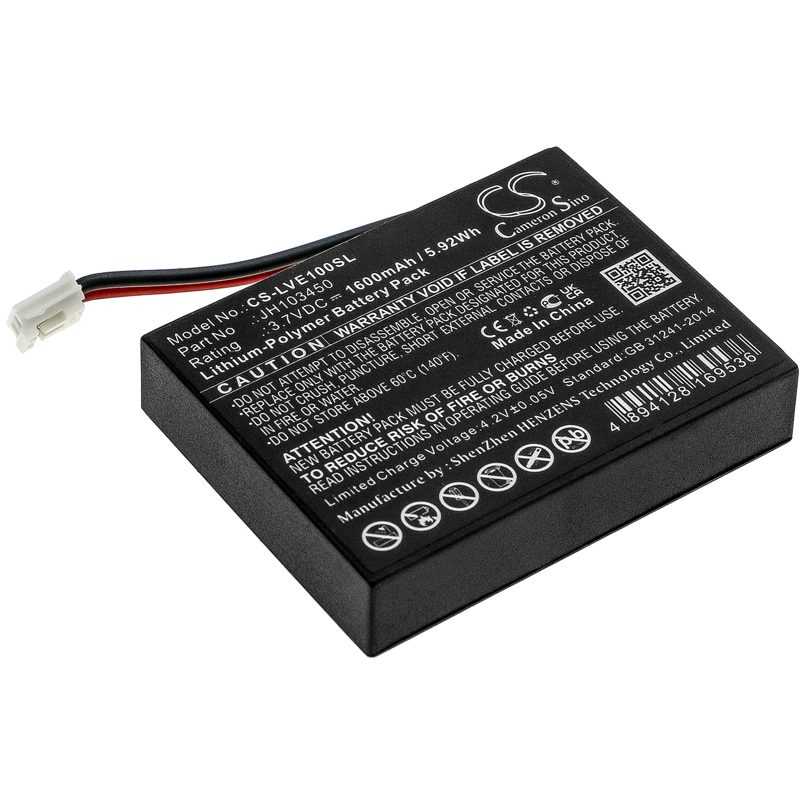 Li-Polymer Battery fits Levana, Jena, Palm 3.7V, 1600mAh BabyPhone Cameron Sino Technology Limited