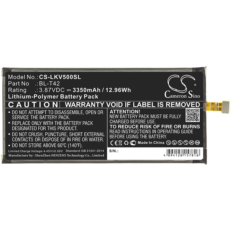 Li-Polymer Battery fits Lg, Bl-t42 3.87V, 3350mAh Mobile & SmartPhone Cameron Sino Technology Limited