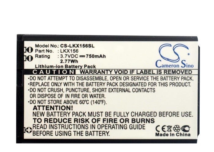 Li-Polymer Battery fits Lg, C600, Kx126, Kx156 3.7V, 750mAh Mobile & SmartPhone Cameron Sino Technology Limited (Suspended)