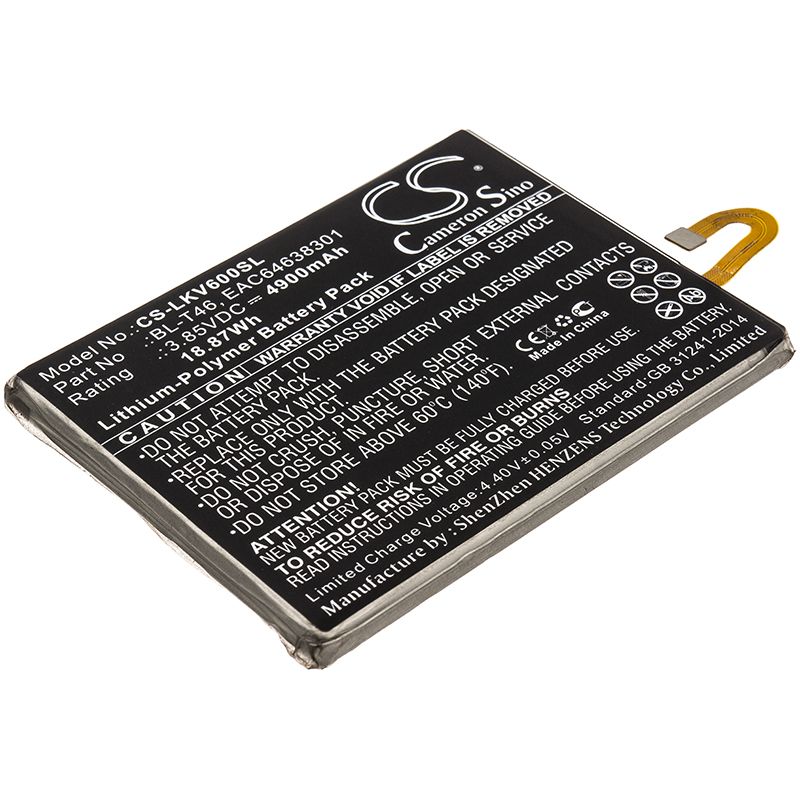 Li-Polymer Battery fits Lg, Lmv600am, Lmv600qm 3.85V, 4900mAh Mobile & SmartPhone Cameron Sino Technology Limited