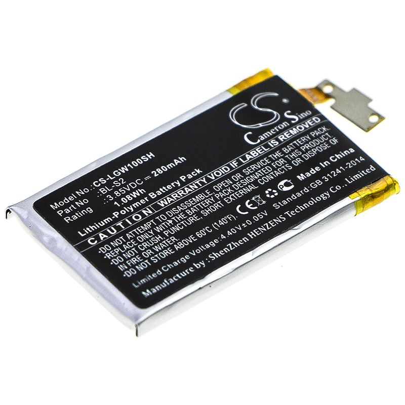 Li-Polymer Battery fits Lg, W100, Watch R 3.85V, 380mAh Smartwatch Cameron Sino Technology Limited