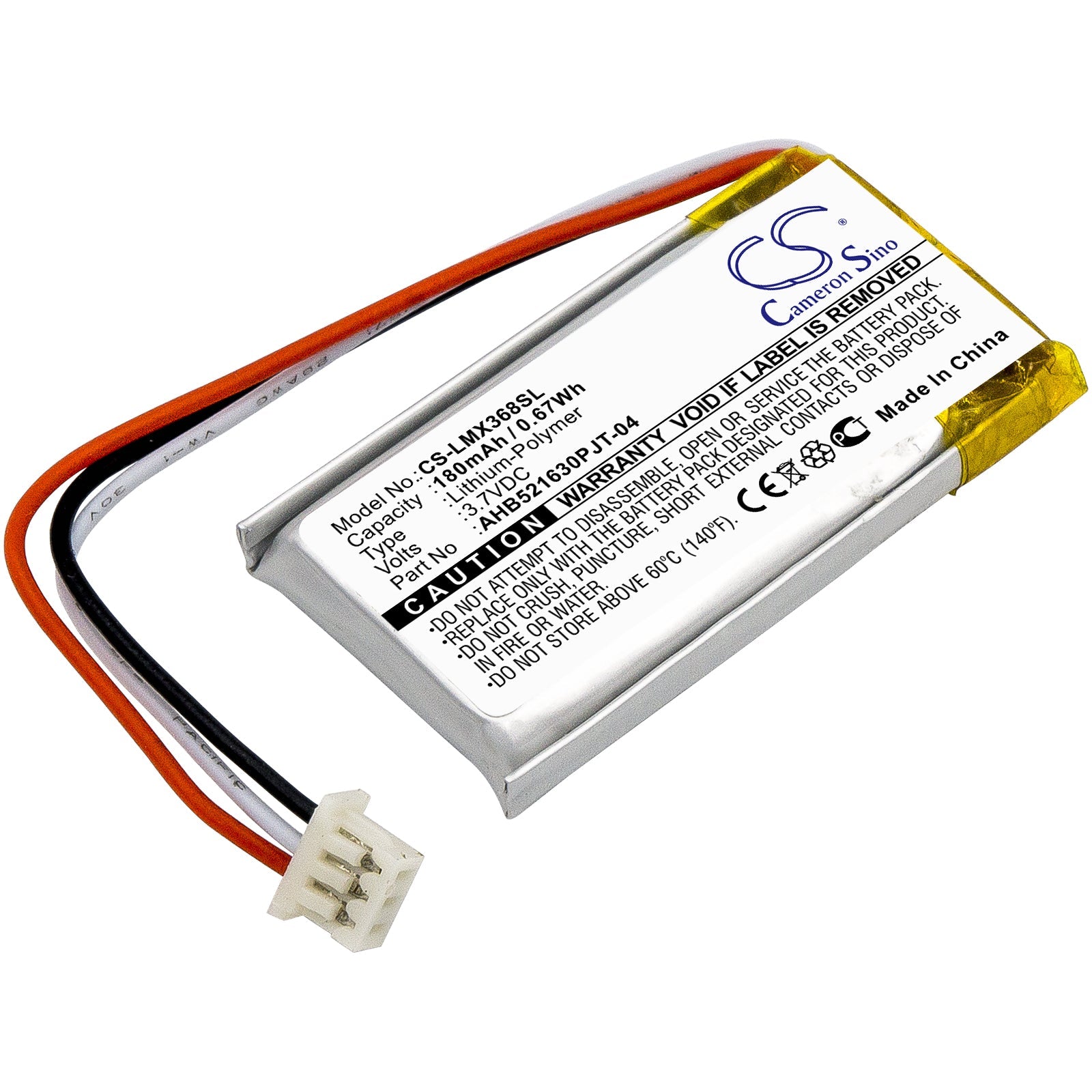 Li-Polymer Battery fits Logitech, 810-006368, M-r0074 3.7V, 180mAh Keyboard,Mouse Cameron Sino Technology Limited