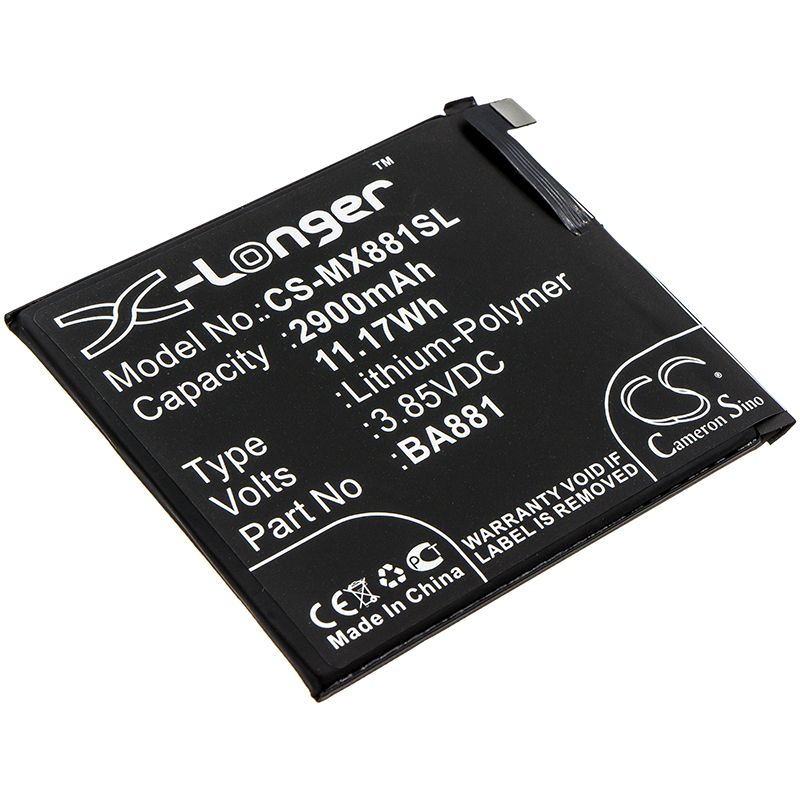Li - Polymer Battery fits Meizu, 15, 15 Dual Sim 3.85V, 2900mAh - Batterybuyer.ca