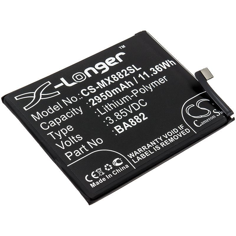 Li - Polymer Battery fits Meizu, 16, 16 Premium Edition 3.85V, 2950mAh - Batterybuyer.ca