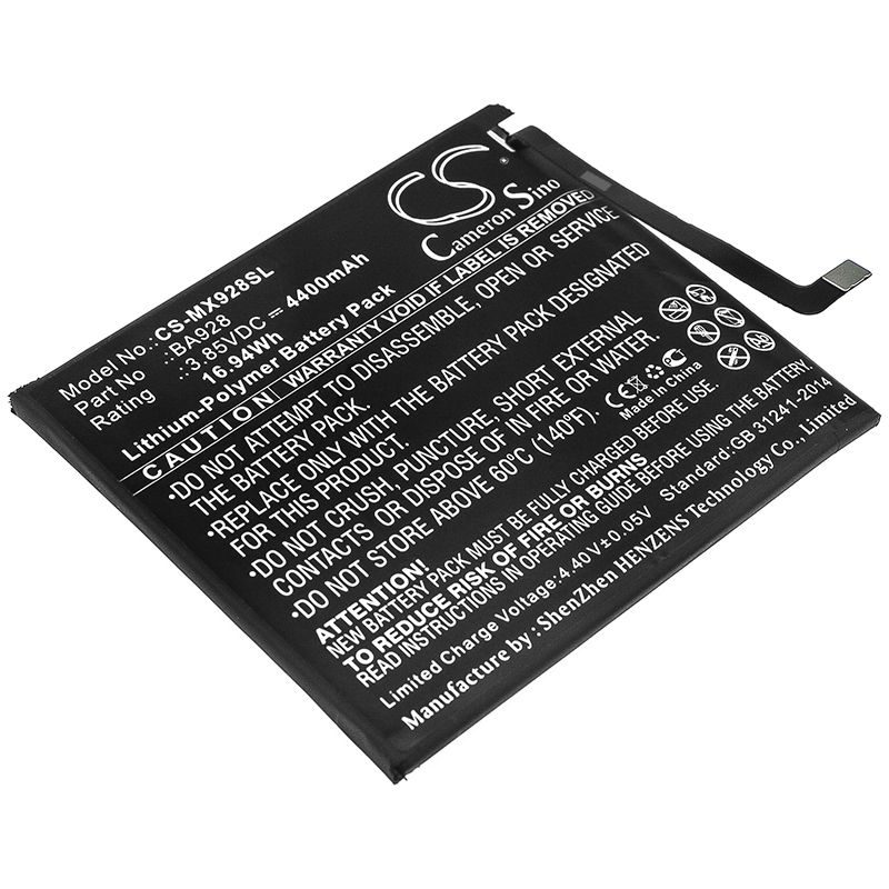Li-Polymer Battery fits Meizu, 16t, M1928 3.85V, 4400mAh Mobile & SmartPhone Cameron Sino Technology Limited