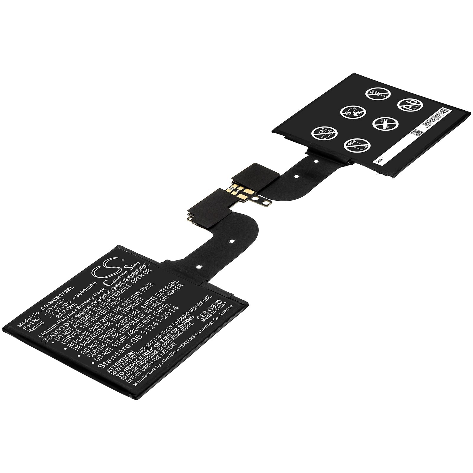 Li-Polymer Battery fits Microsoft, Dynh01 7.57V, 3000mAh Tablet Cameron Sino Technology Limited