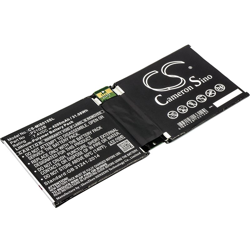 Li-Polymer Battery fits Microsoft, Surface 2, Surface 2 10.6" 7.4V, 4200mAh Tablet Cameron Sino Technology Limited