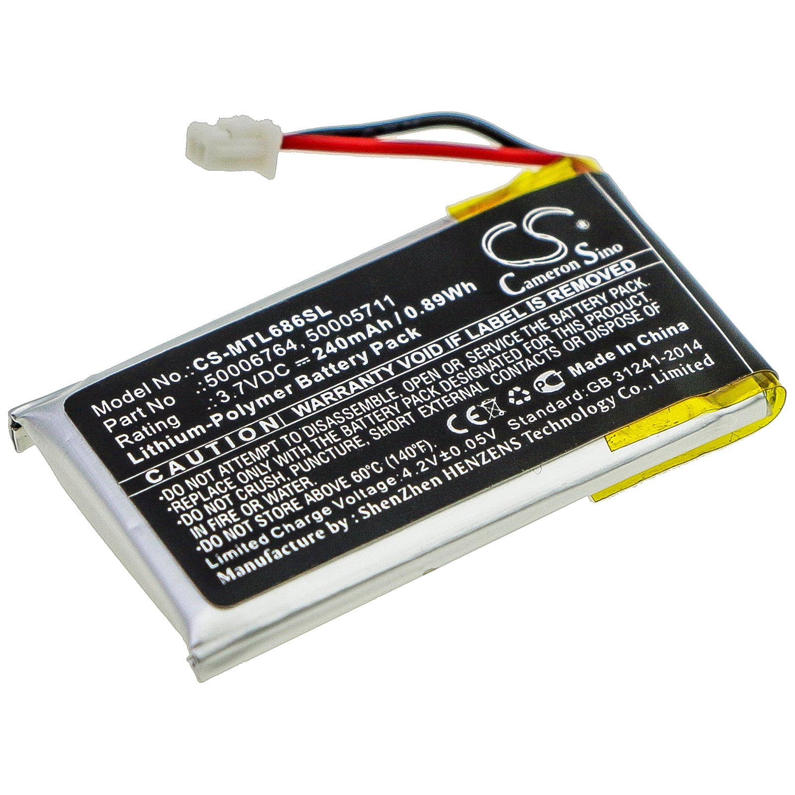 Li-Polymer Battery fits Mitel, 6863i, 6865, 6865i 3.7V, 240mAh Wireless Headset Cameron Sino Technology Limited