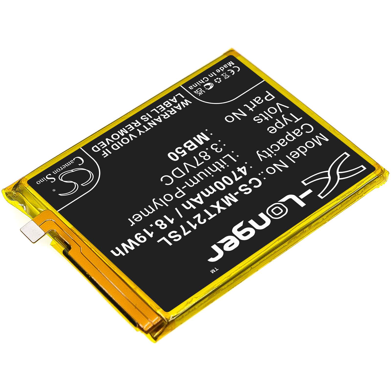 Li - Polymer Battery fits Motorola, Moto Edge S30, Moto Edge S30 5g 2021 3.87V, 4700mAh / 18.19Wh - Batterybuyer.ca