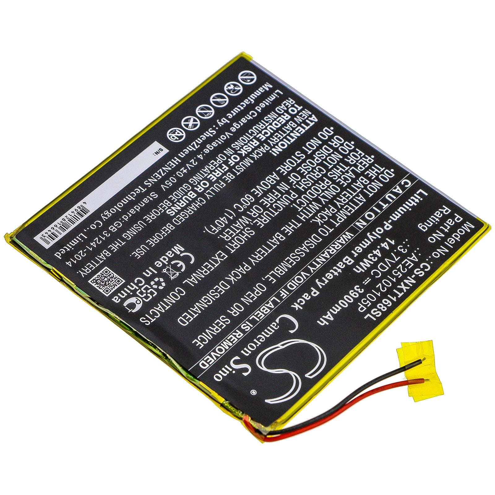 Li-Polymer Battery fits Nextbook, Ares 8a, Nx16a8116kpk 3.7V, 3900mAh Tablet Cameron Sino Technology Limited