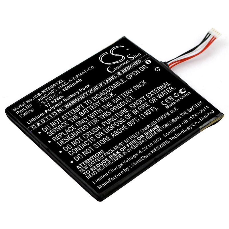 Li-Polymer Battery fits Nintendo, Hac-s-jp/eu-c0, Switch Hac-001 3.7V, 4600mAh Game Console Cameron Sino Technology Limited