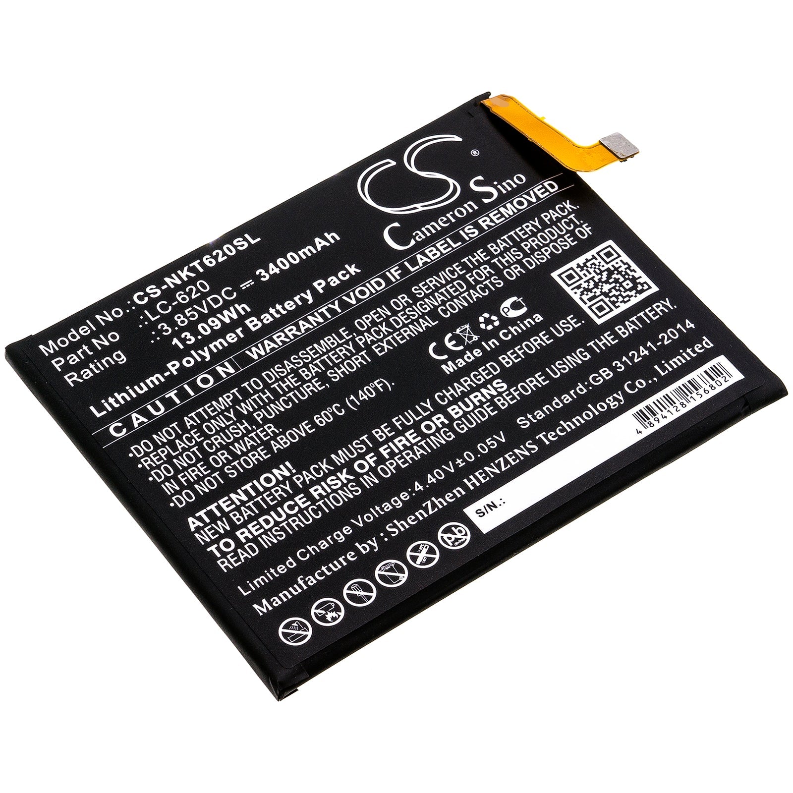 Li - Polymer Battery fits Nokia, 6.2 3.85V, 3400mAh - Batterybuyer.ca