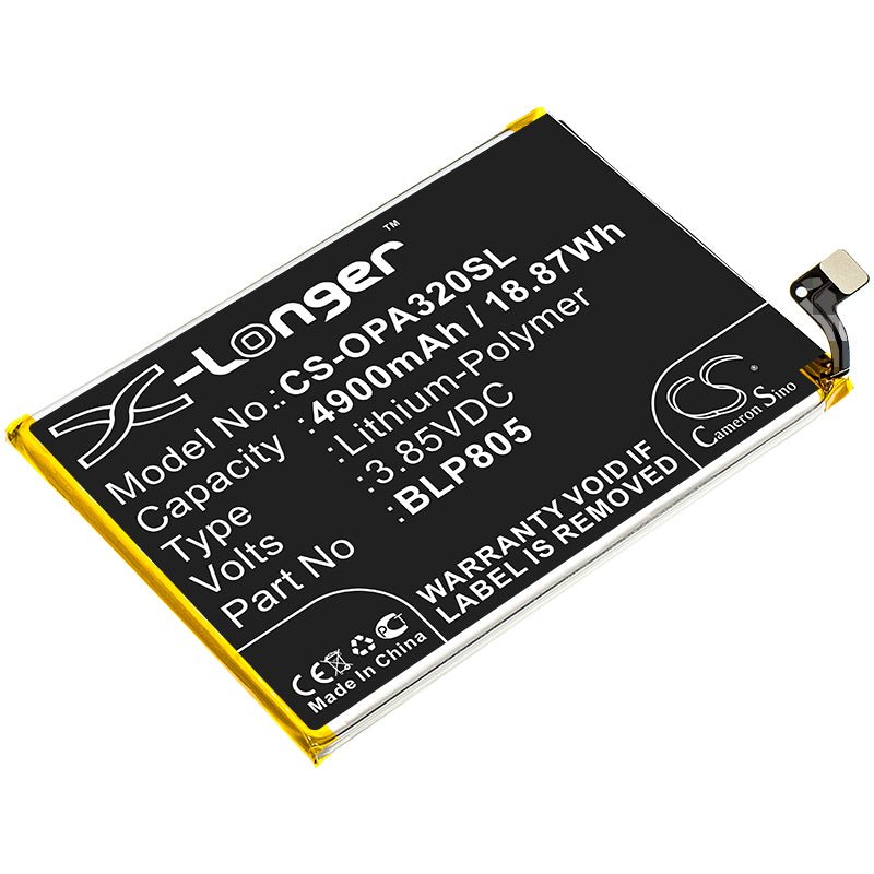 Li - Polymer Battery fits Oppo, A32 3.85V, 4900mAh - Batterybuyer.ca