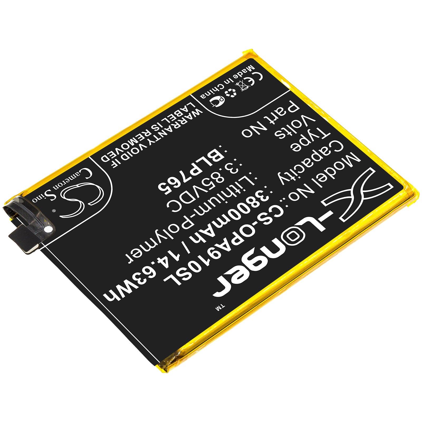 Li - Polymer Battery fits Oppo, A91, Cph2001 3.85V, 3930mAh - Batterybuyer.ca