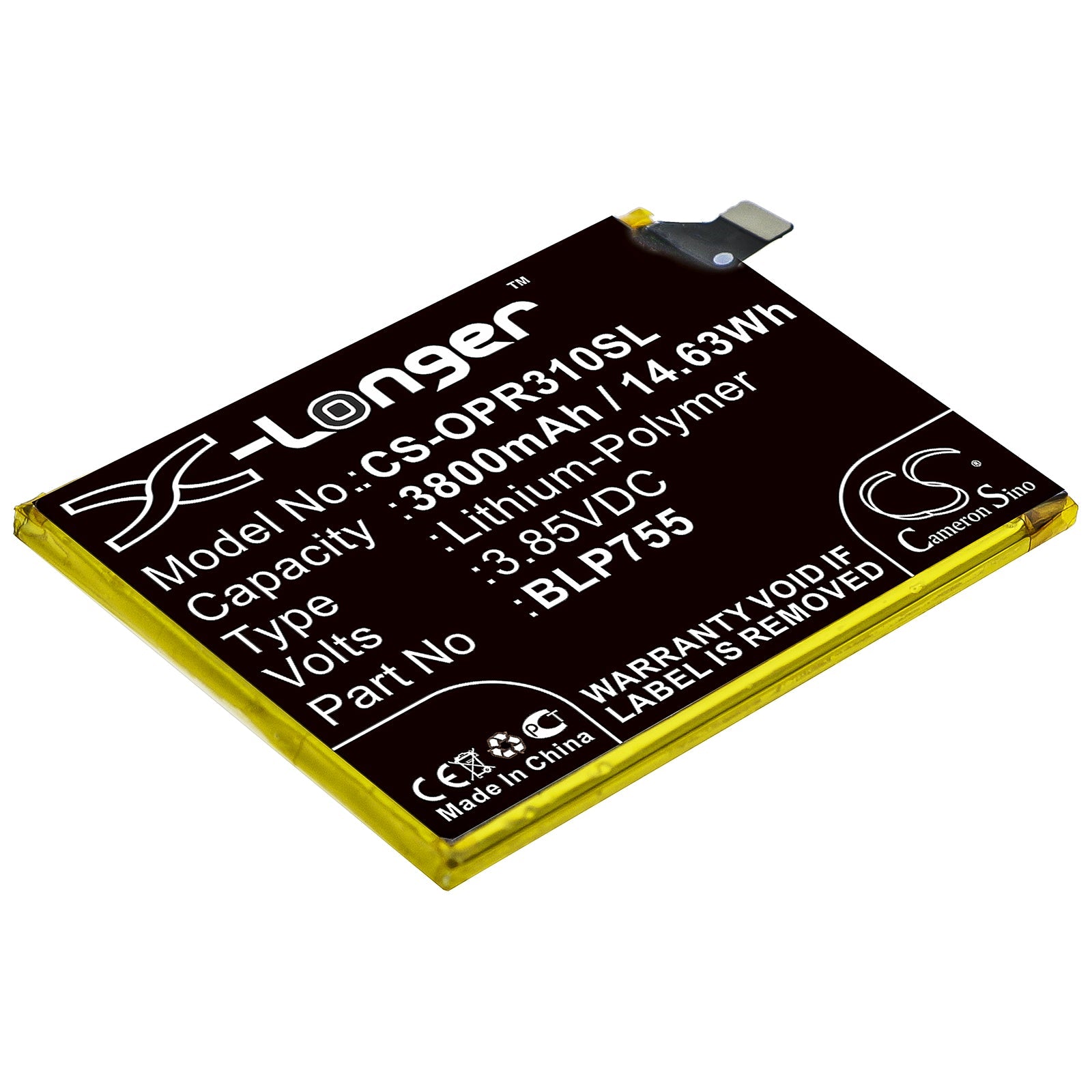 Li - Polymer Battery fits Oppo, Blp755 3.85V, 3950mAh - Batterybuyer.ca