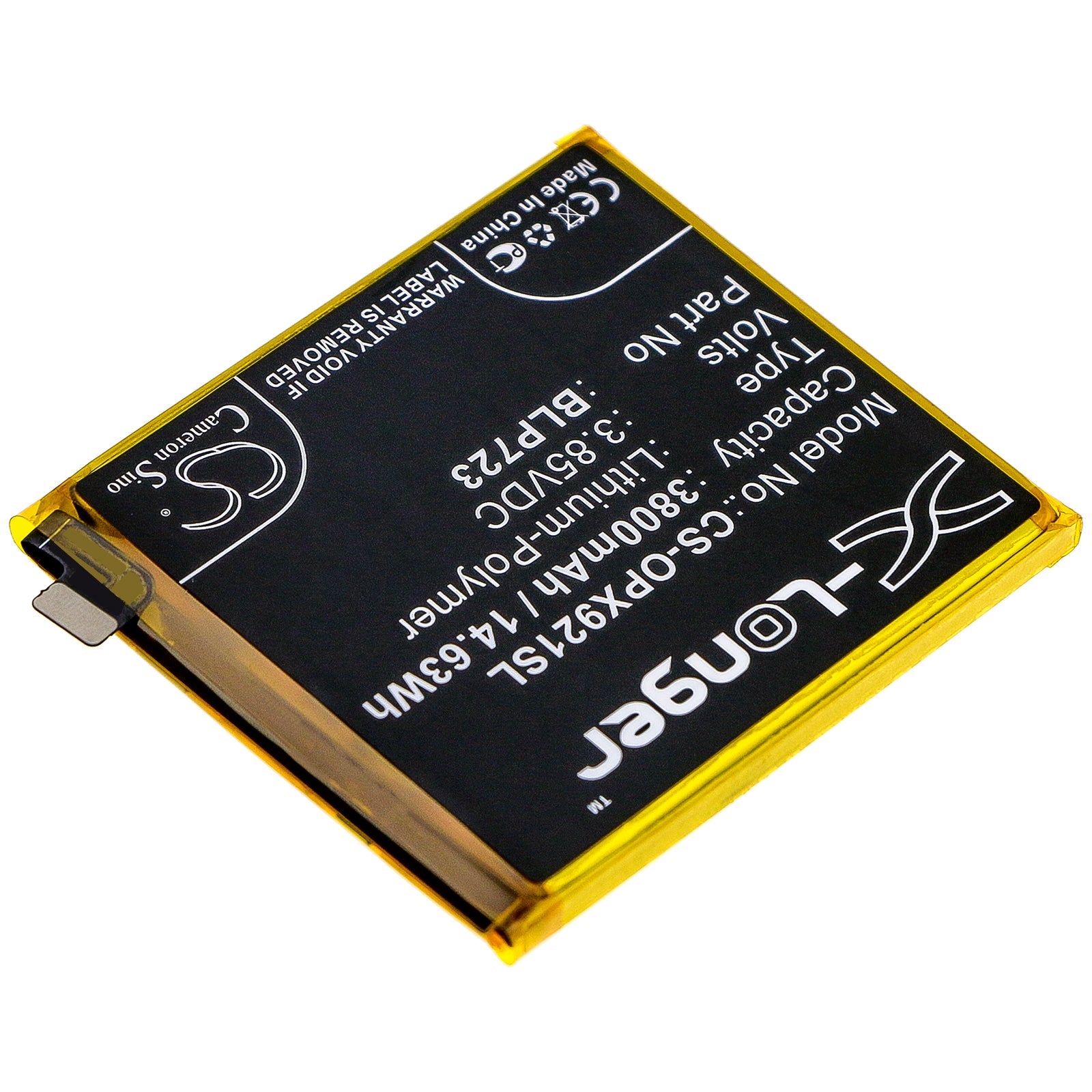 Li - Polymer Battery fits Oppo, Realme Xt, Rmx1921, Xt Premium 3.85V, 3800mAh - Batterybuyer.ca