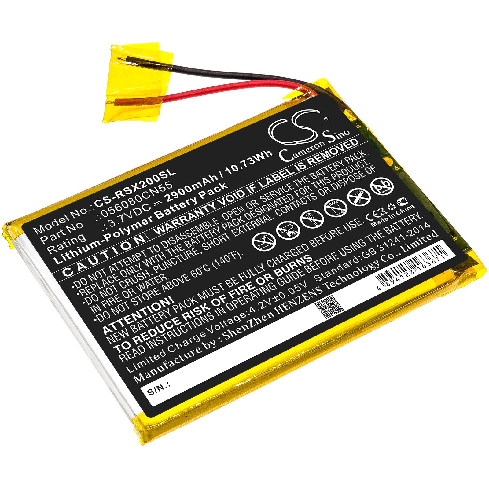 Li-Polymer Battery fits Oregon Scientific, Meep, Meep X2 3.7V, 2900mAh Tablet Cameron Sino Technology Limited