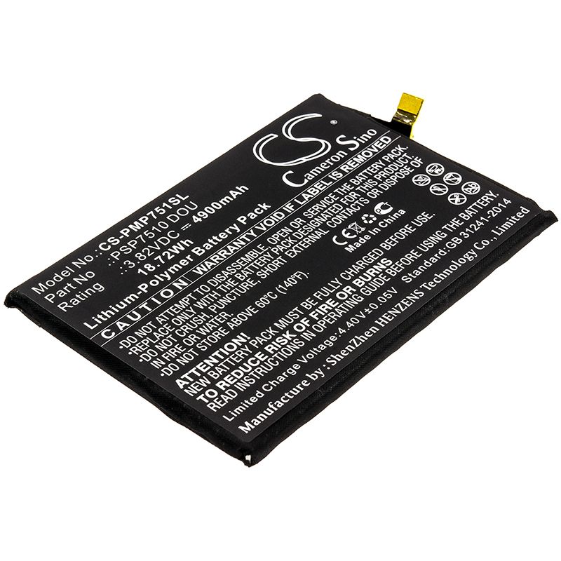 Li-Polymer Battery fits Prestigio, Muze C7 Duo, Psp7510 Dou 3.82V, 4900mAh Mobile & SmartPhone Cameron Sino Technology Limited