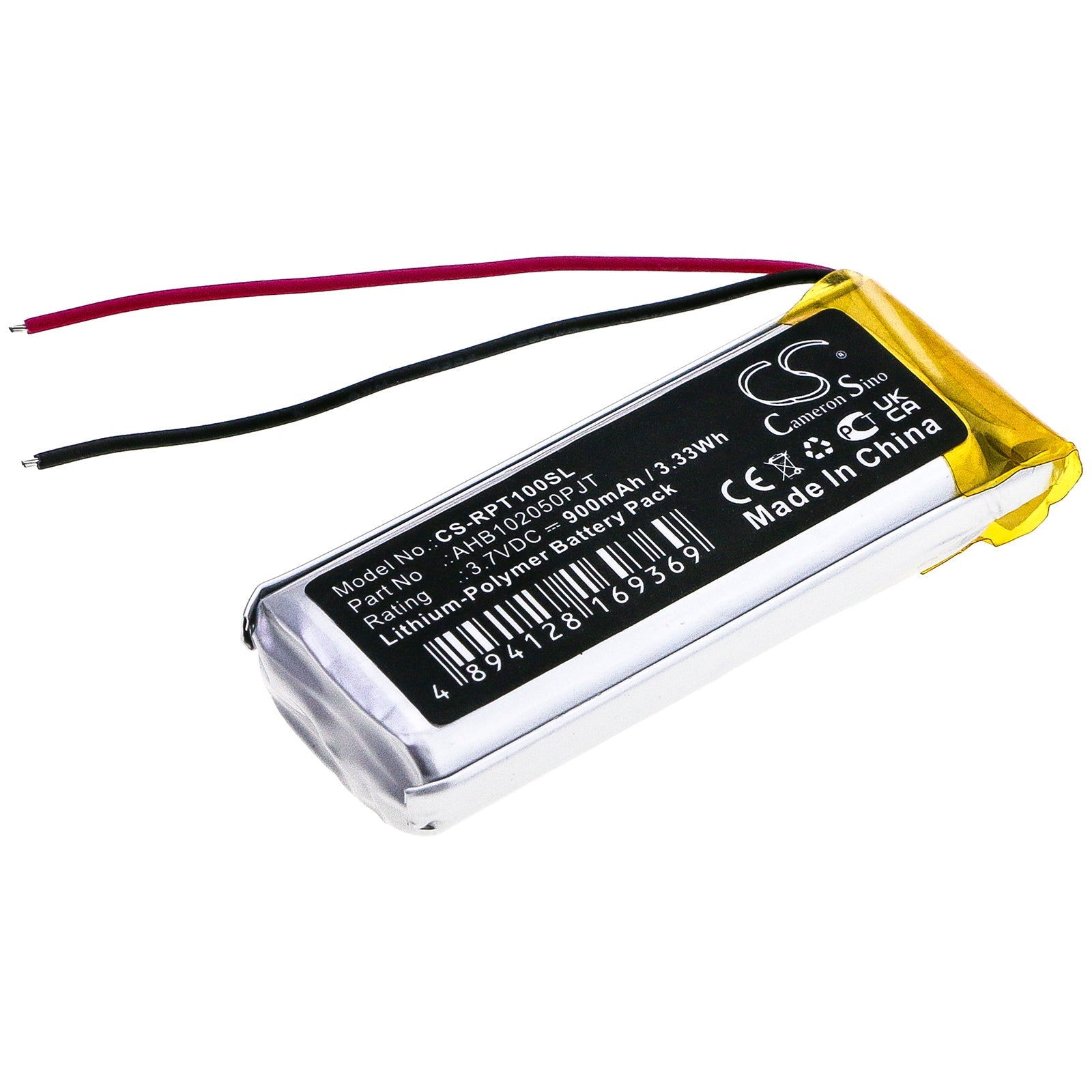 Li-Polymer Battery fits Rapoo, Ti100 3.7V, 900mAh Wireless Headset Cameron Sino Technology Limited