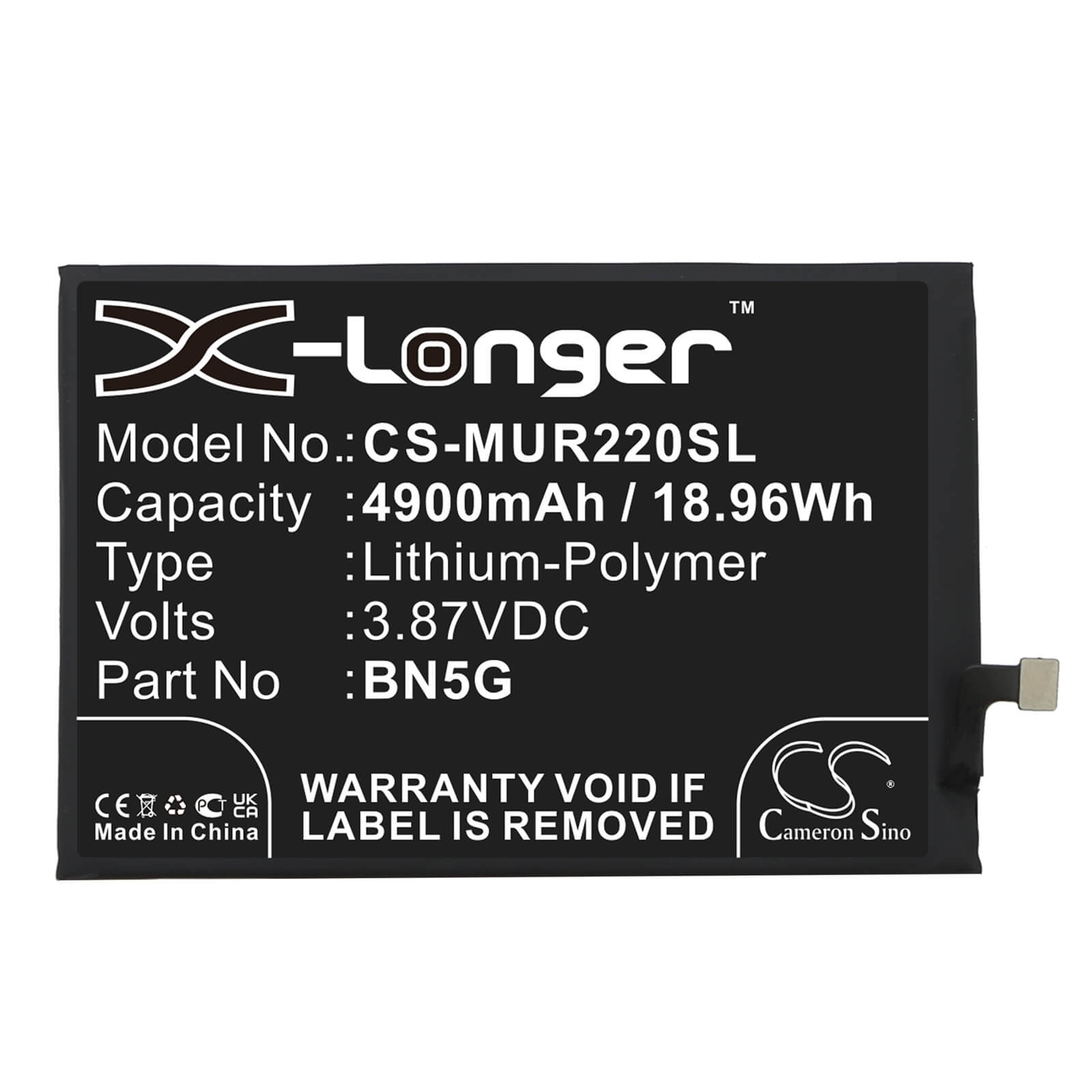 Li-Polymer Battery fits Redmi, 10a, 10c 3.87V, 4900mAh / 18.96Wh Mobile & SmartPhone Cameron Sino Technology Limited