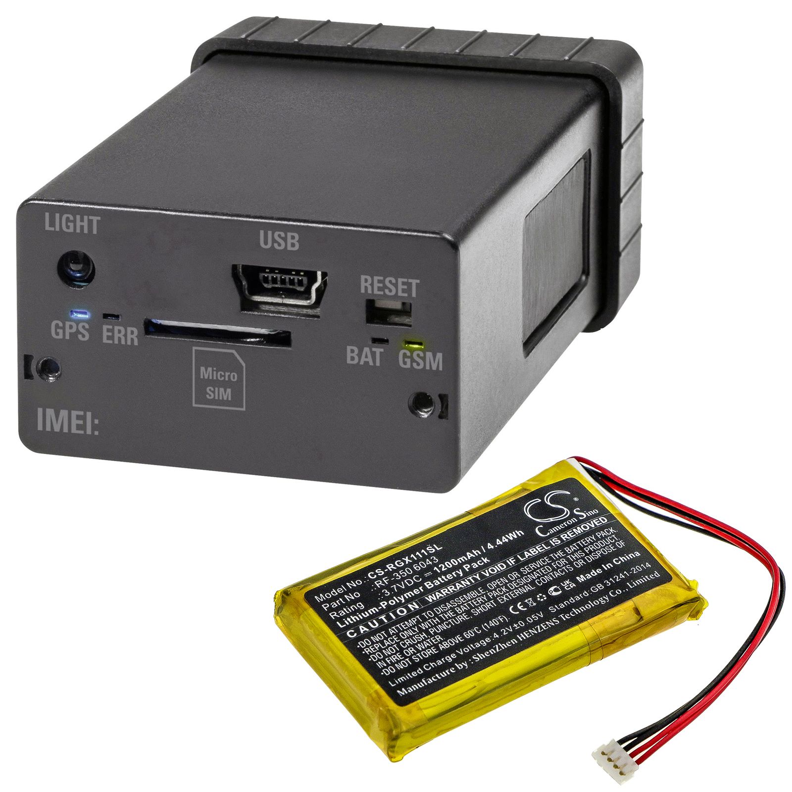 Li-Polymer Battery fits Renkforce, Gx-111 3.7V, 1200mAh GPS & Navigator Cameron Sino Technology Limited