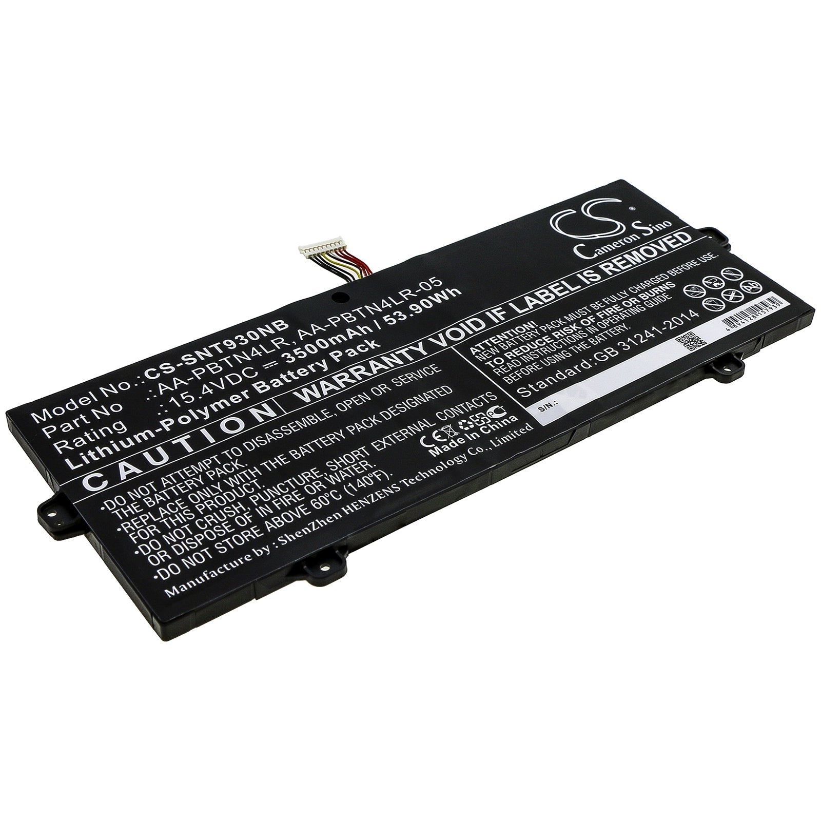 Li-Polymer Battery fits Samsung, Aa-pbtn4lr, Aa-pbtn4lr-05 15.4V, 3500mAh Notebook & Laptop Cameron Sino Technology Limited