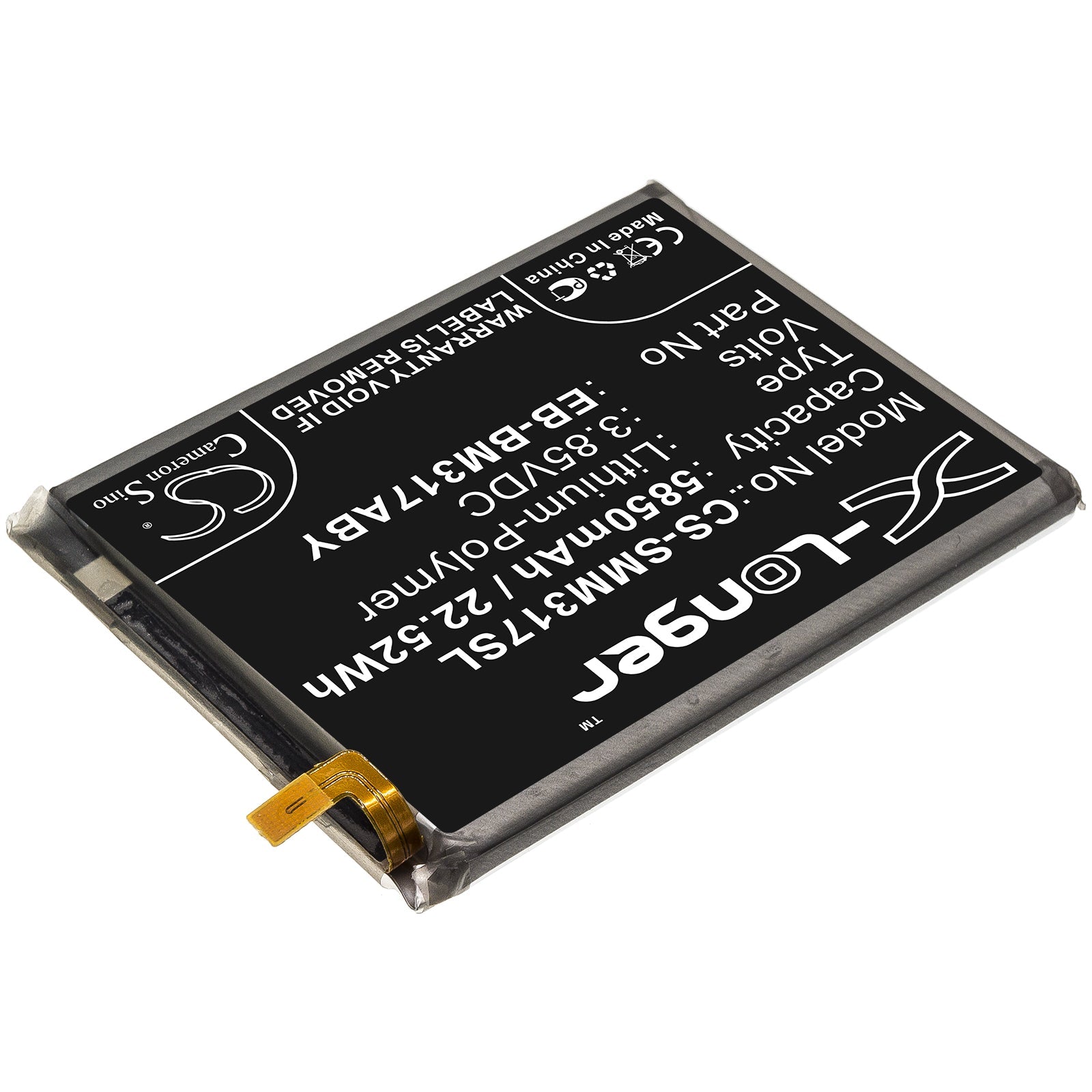 Li - Polymer Battery fits Samsung, Eb - bm317aby, Gh43 - 05043a, Gh82 - 23775a 3.85V, 5850mAh - Batterybuyer.ca