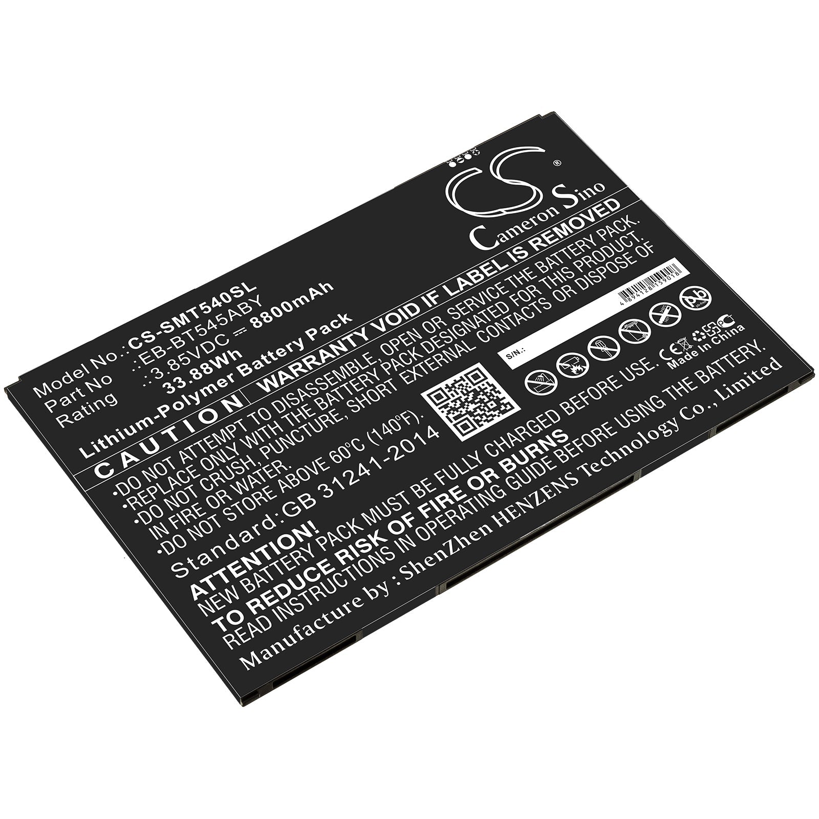 Li-Polymer Battery fits Samsung, Eb-bt545aby 3.85V, 8800mAh Tablet Cameron Sino Technology Limited