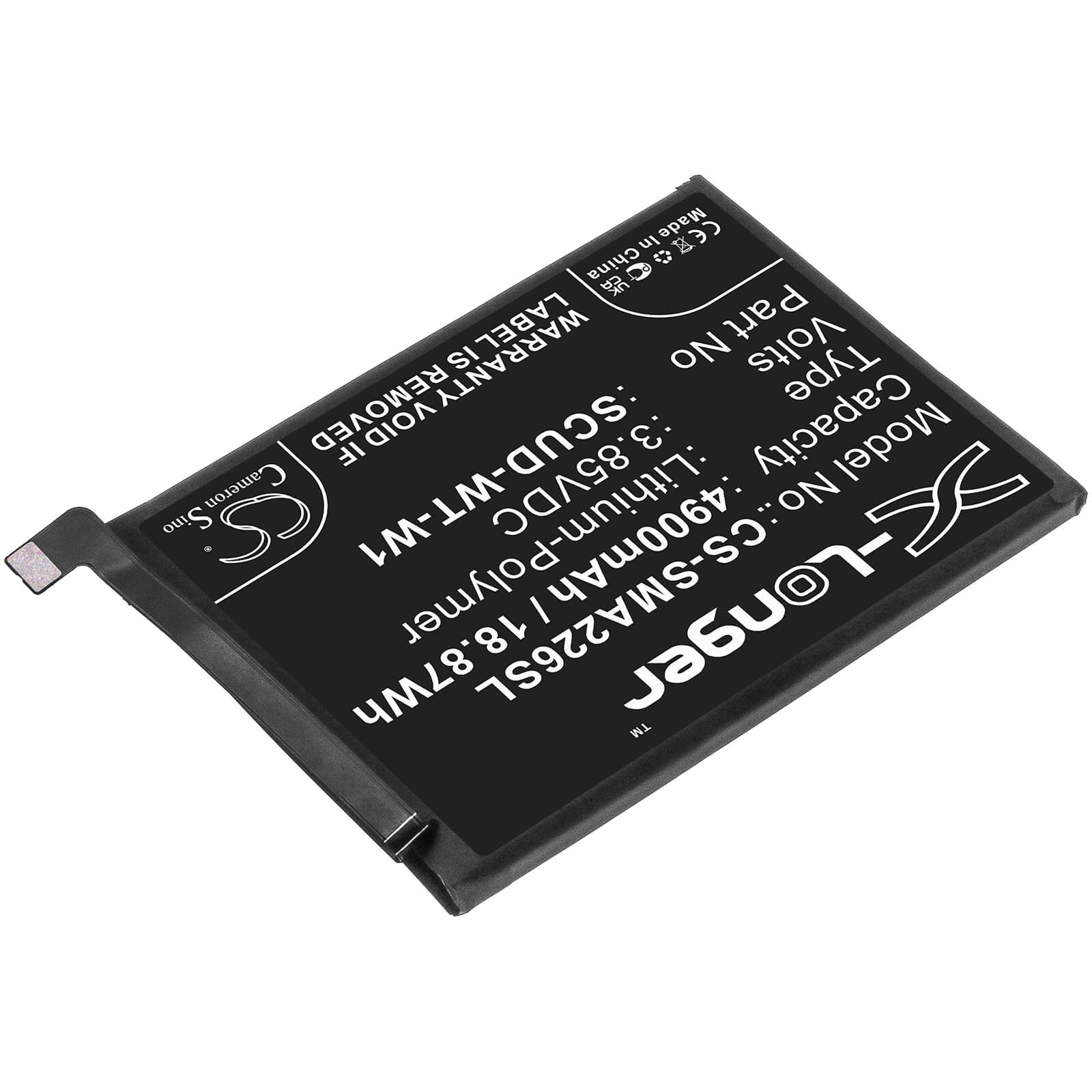 Li - Polymer Battery fits Samsung, Galaxy A22 5g, Galaxy A22s 3.85V, 4900mAh / 18.87Wh - Batterybuyer.ca