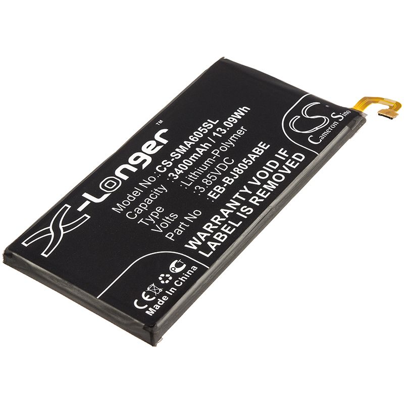 Li-Polymer Battery fits Samsung, Galaxy A6 Plus 2018 Duos, Galaxy A6+ 2018 Duos 3.85V, 3400mAh Mobile & SmartPhone Cameron Sino Technology Limited