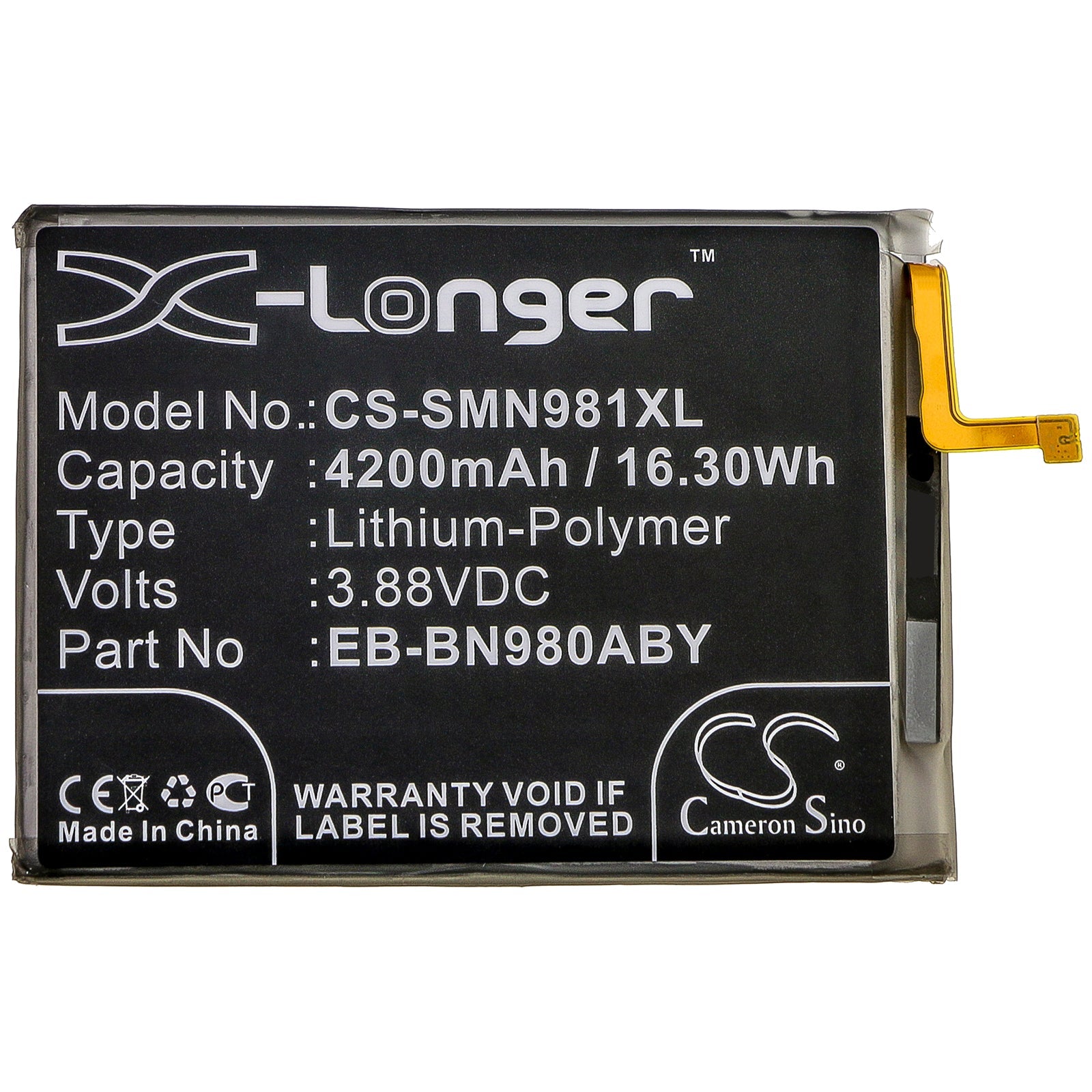 Li-Polymer Battery fits Samsung, Galaxy Note 20, Galaxy Note 20 5g, Sm-n9810 3.88V, 4200mAh Mobile & SmartPhone Cameron Sino Technology Limited