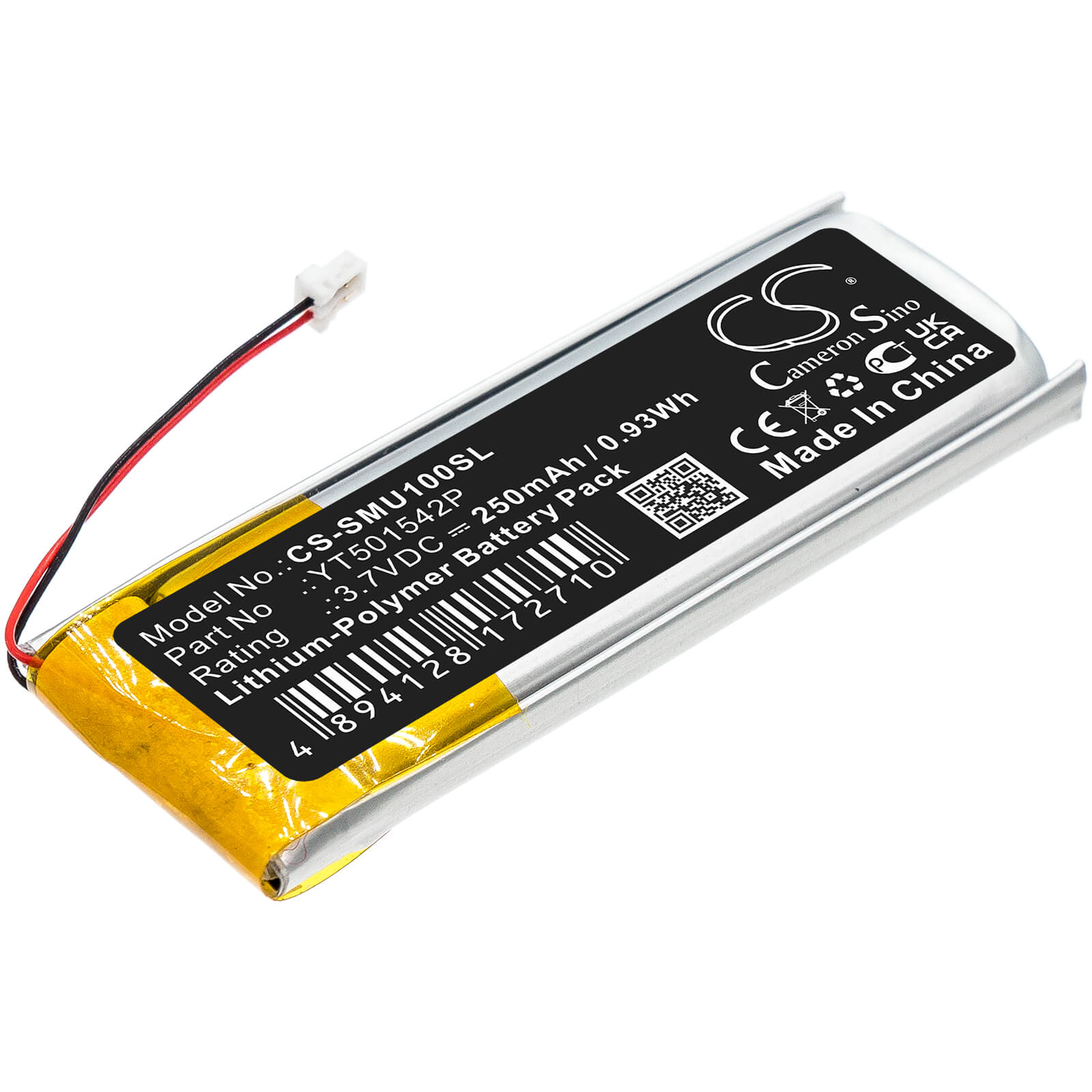 Li-Polymer Battery fits Sena, 10u 3.7V, 250mAh / 0.93Wh Wireless Headset Cameron Sino Technology Limited